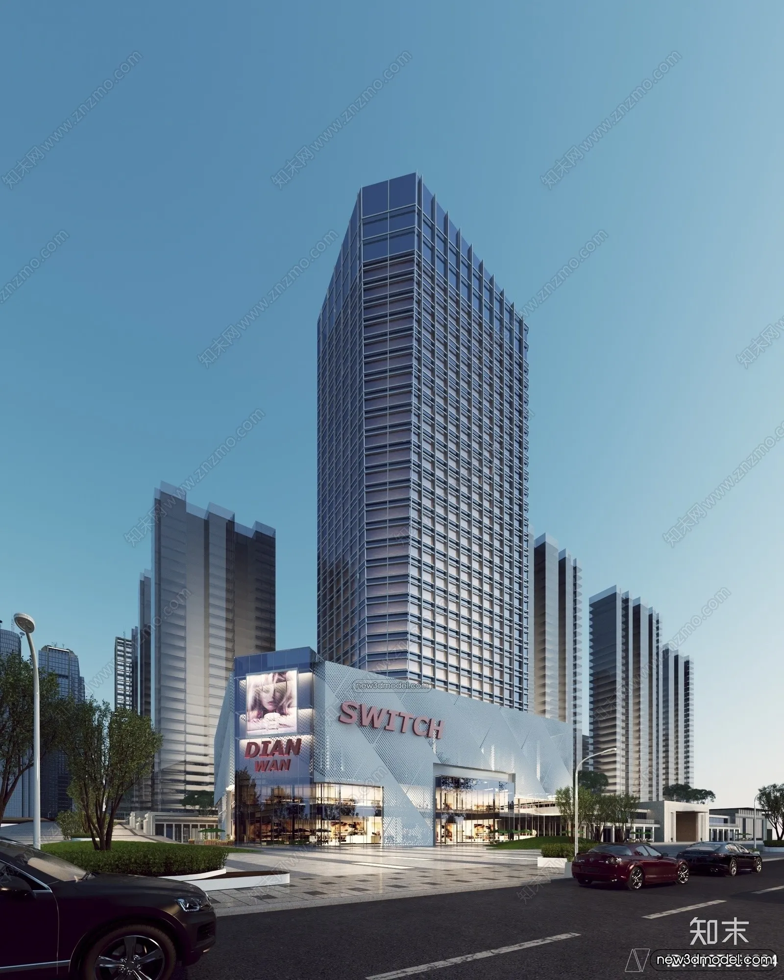 3D Models of Commercial Building - Exterior 3D Scenes - 013