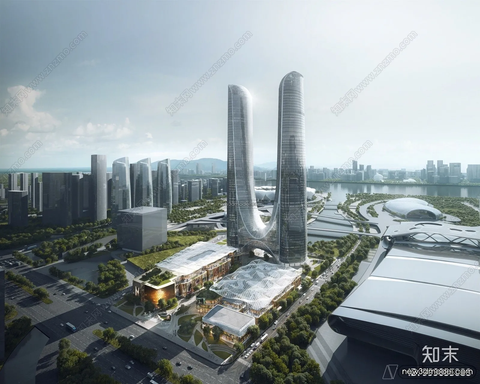 3D Models of Commercial Building - Exterior 3D Scenes - 019