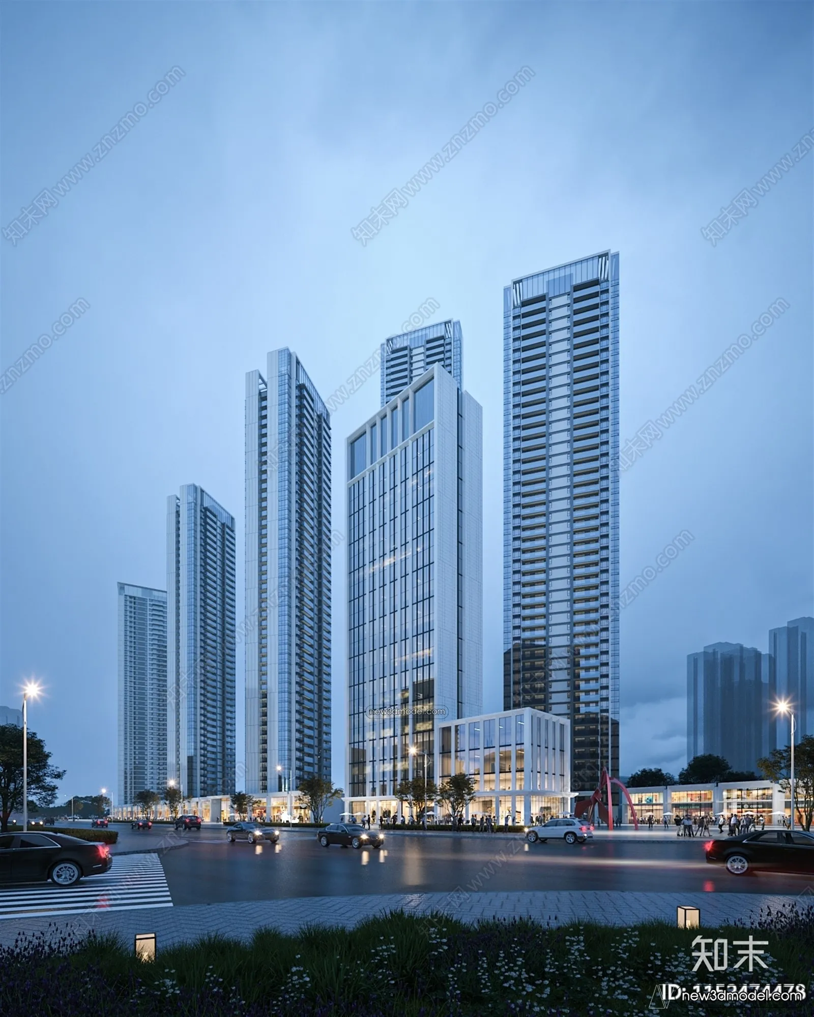 3D Models of Commercial Building - Exterior 3D Scenes - 026