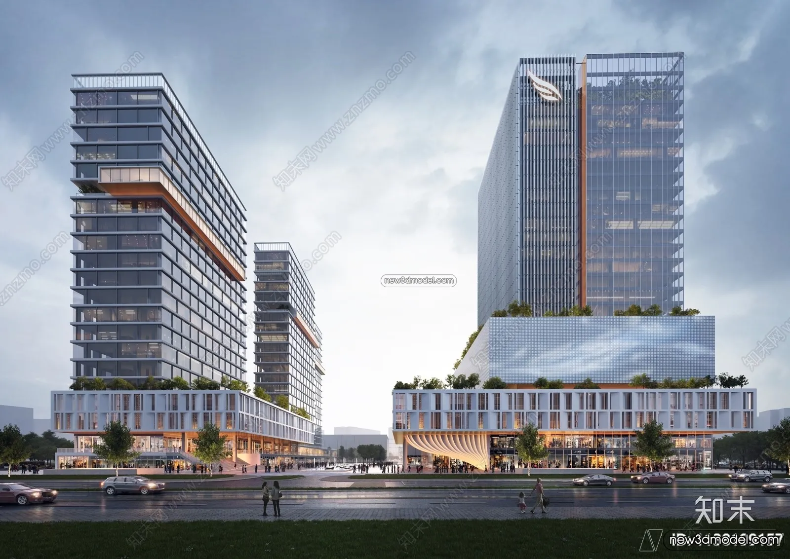 3D Models of Commercial Building - Exterior 3D Scenes - 030