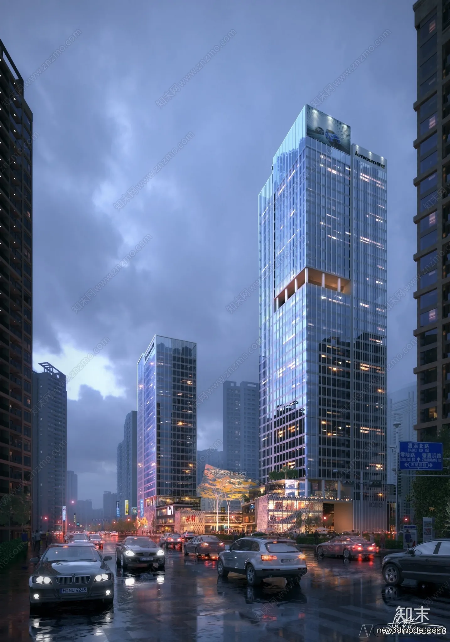 3D Models of Commercial Building - Exterior 3D Scenes - 031