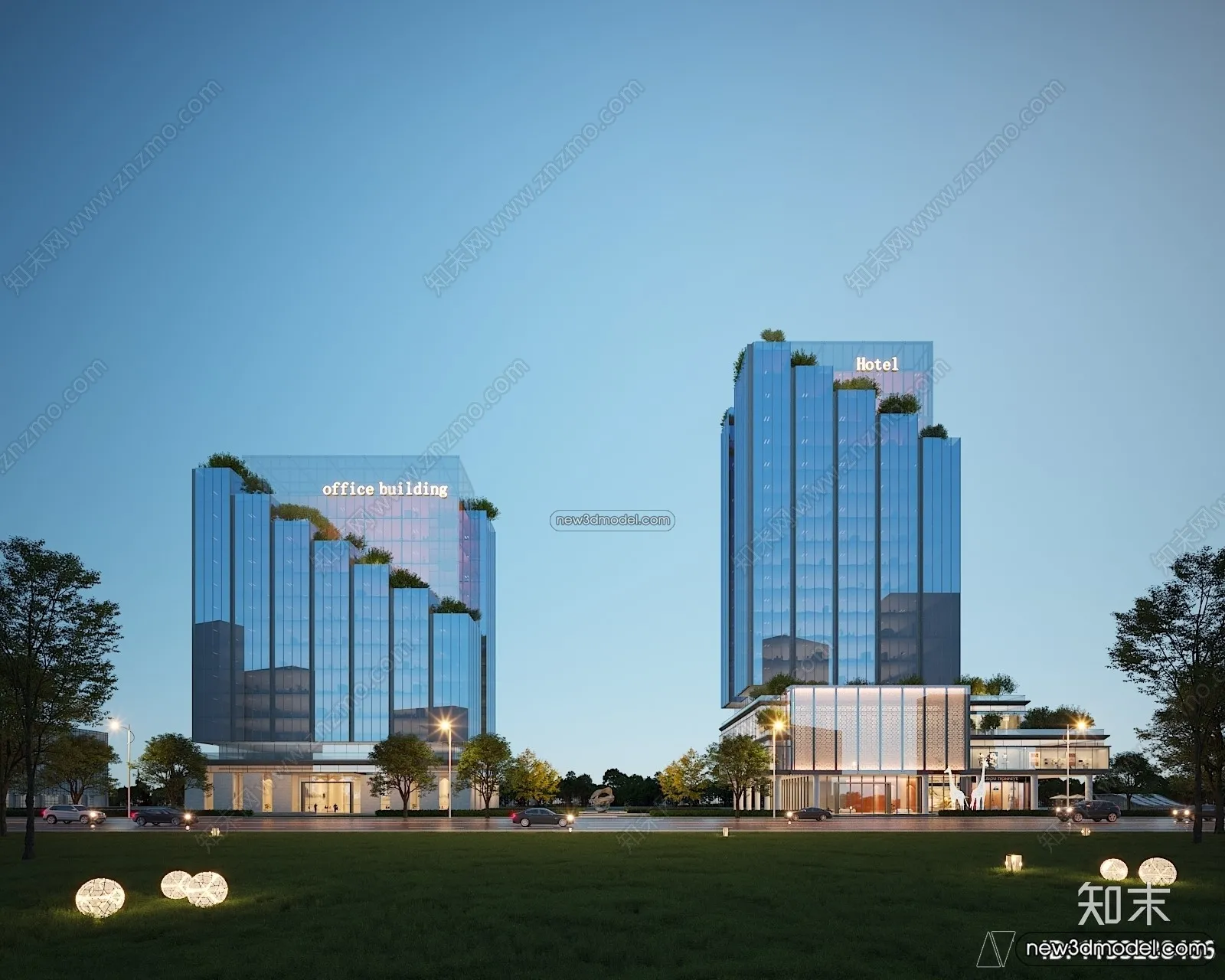 3D Models of Commercial Building - Exterior 3D Scenes - 033