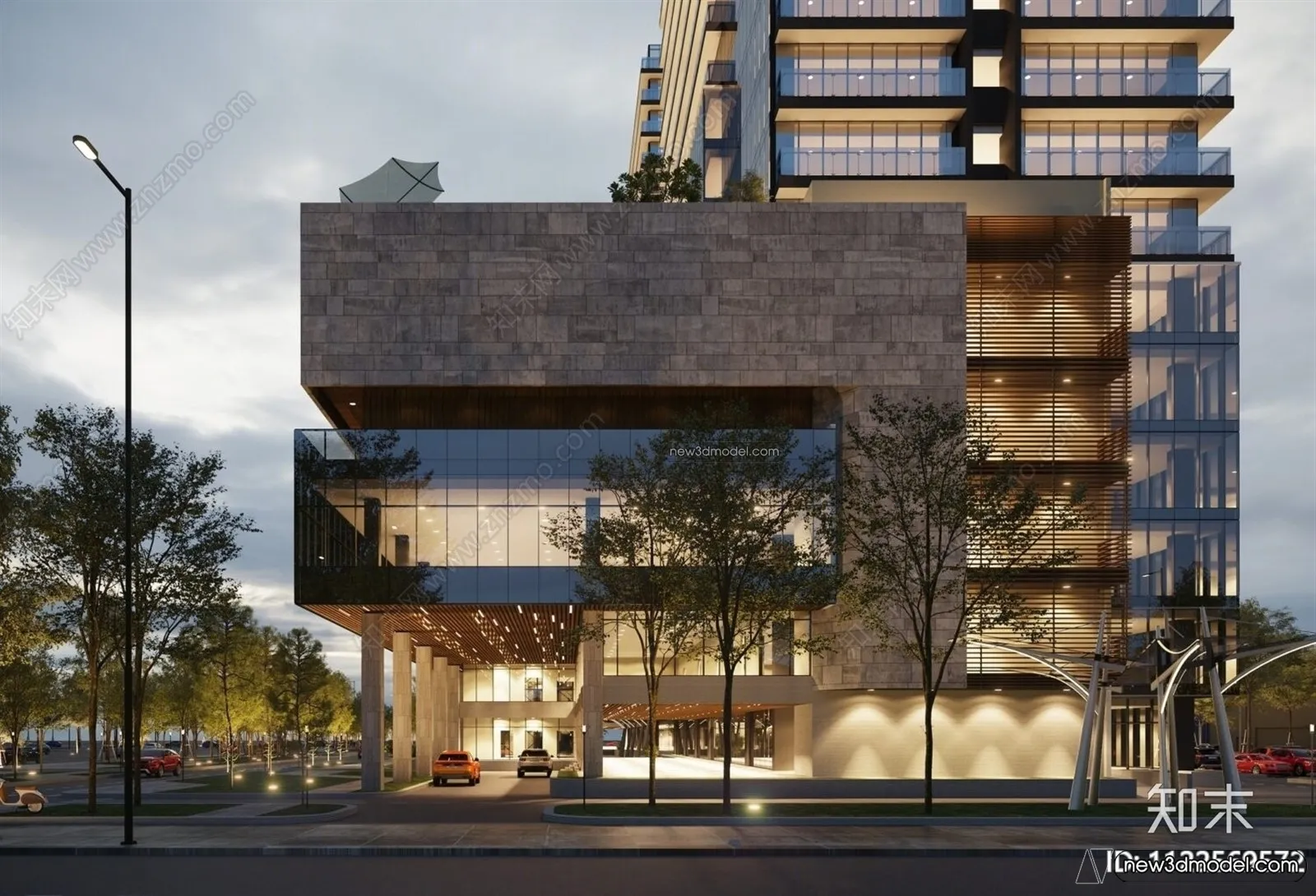 3D Models of Commercial Building - Exterior 3D Scenes - 034