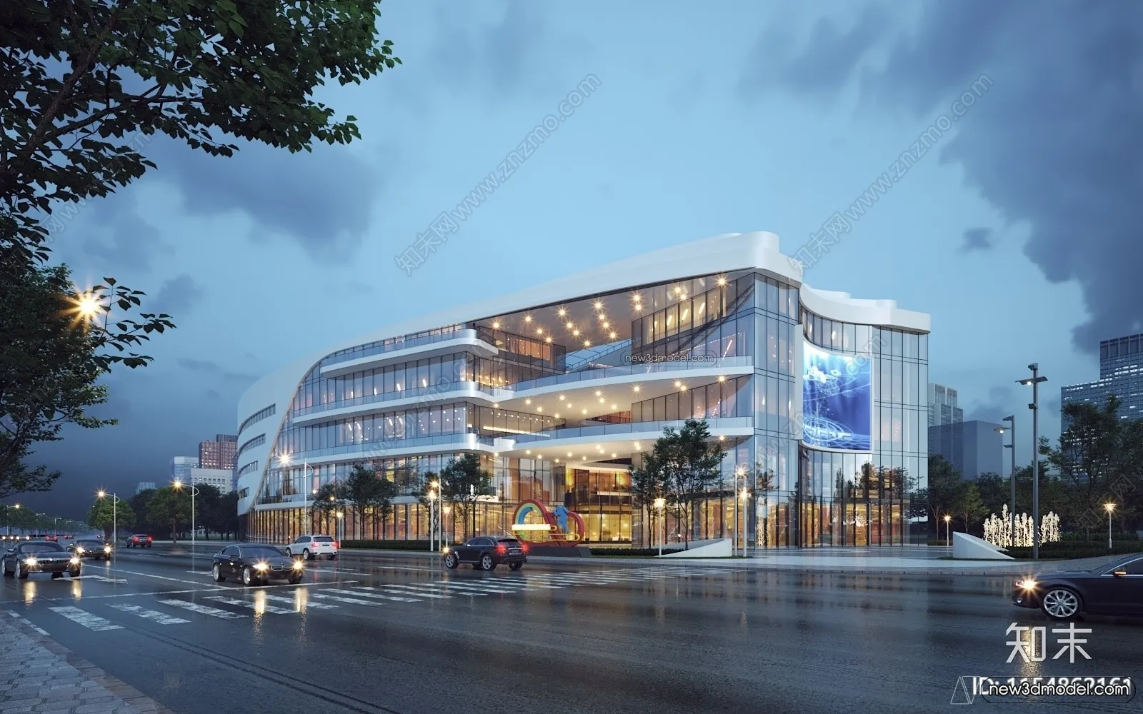 3D Models of Commercial Building - Exterior 3D Scenes - 037