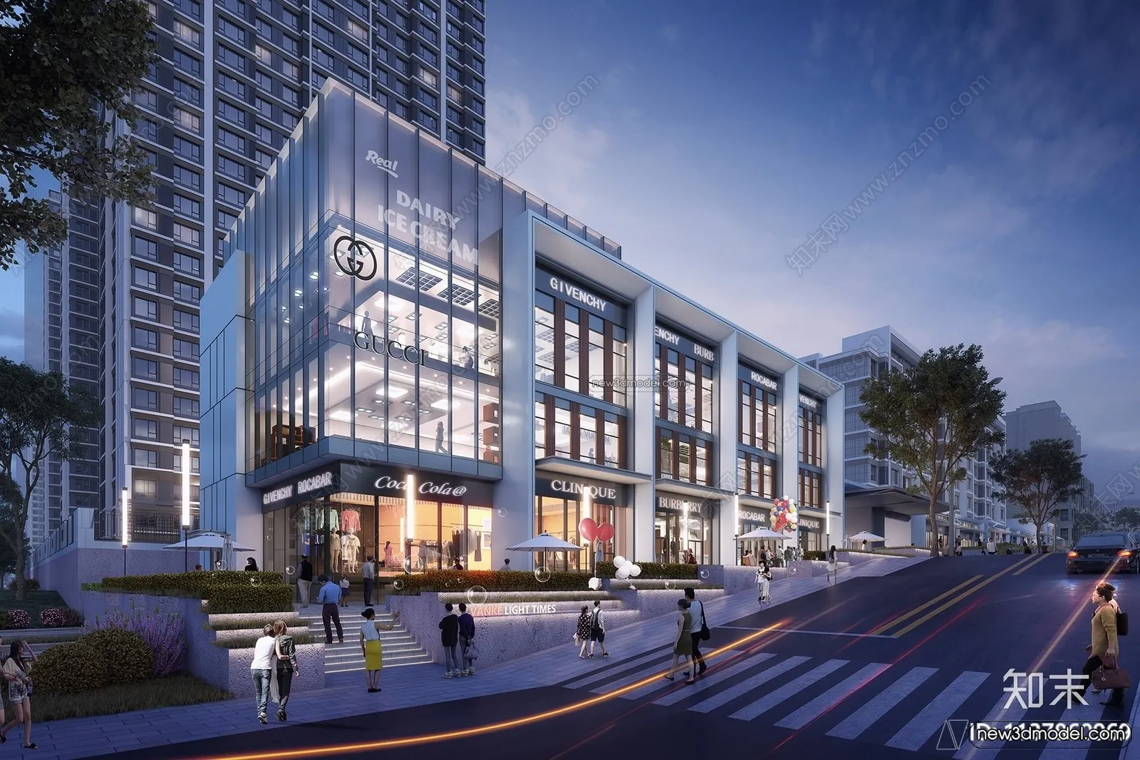 3D Models of Commercial Building - Exterior 3D Scenes - 038