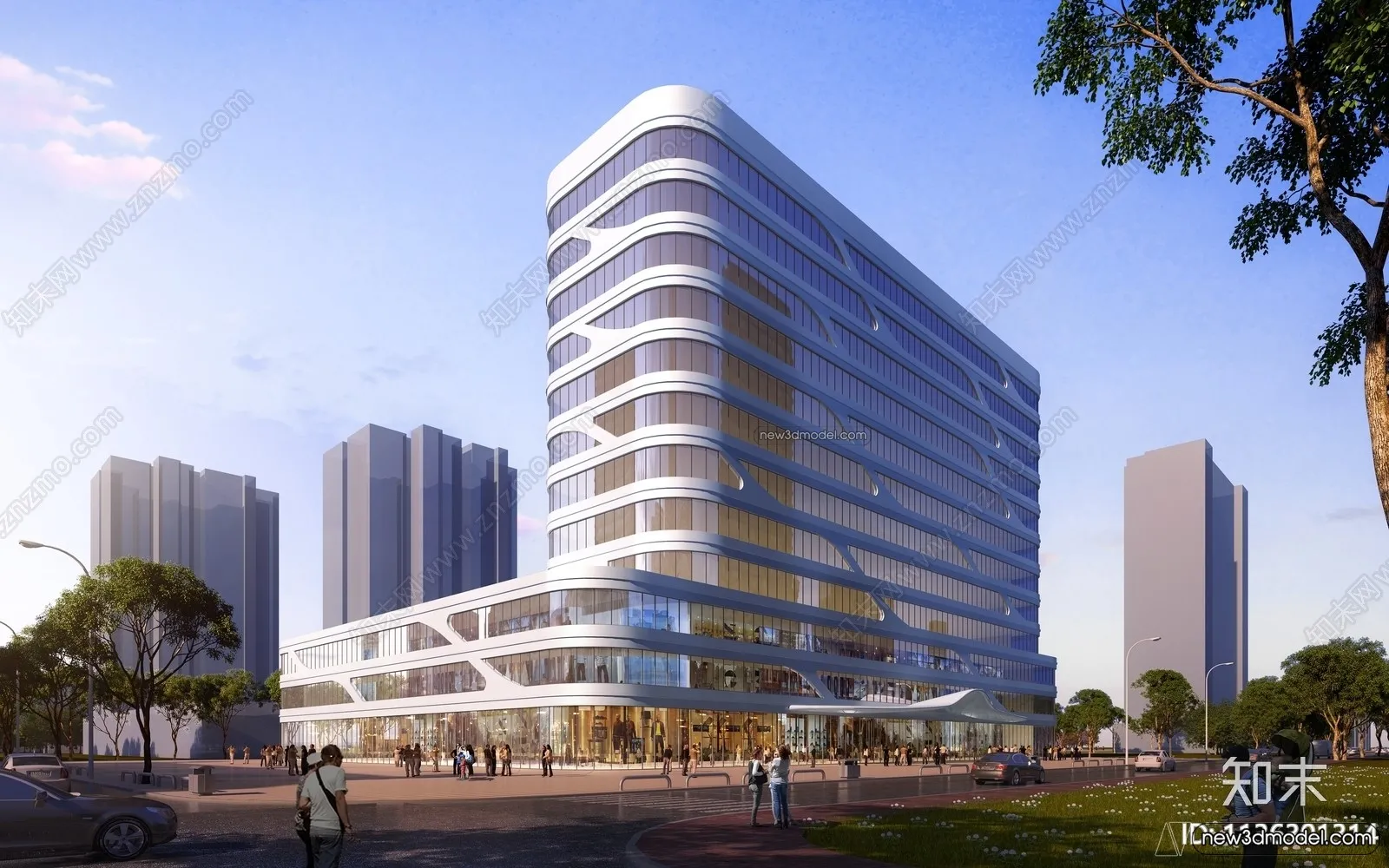 3D Models of Commercial Building - Exterior 3D Scenes - 043