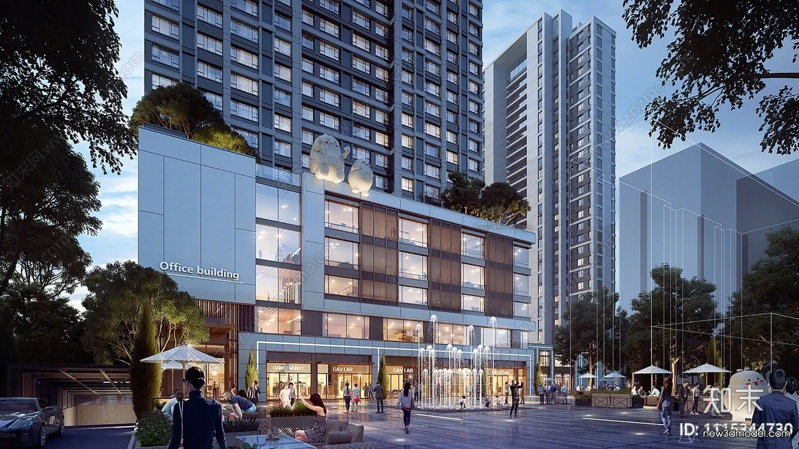 3D Models of Commercial Building - Exterior 3D Scenes - 044