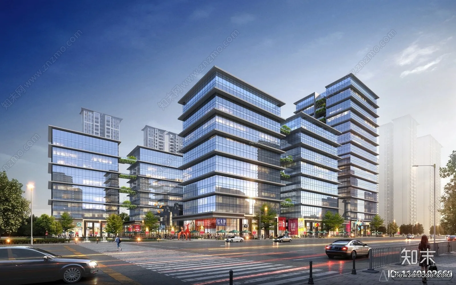 3D Models of Commercial Building - Exterior 3D Scenes - 046