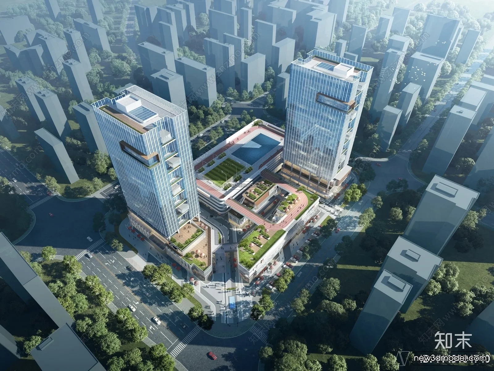 3D Models of Commercial Building - Exterior 3D Scenes - 058