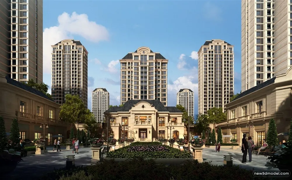 3D Models of Commercial Building - Exterior 3D Scenes - 074