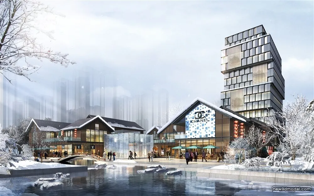 3D Models of Commercial Building - Exterior 3D Scenes - 079