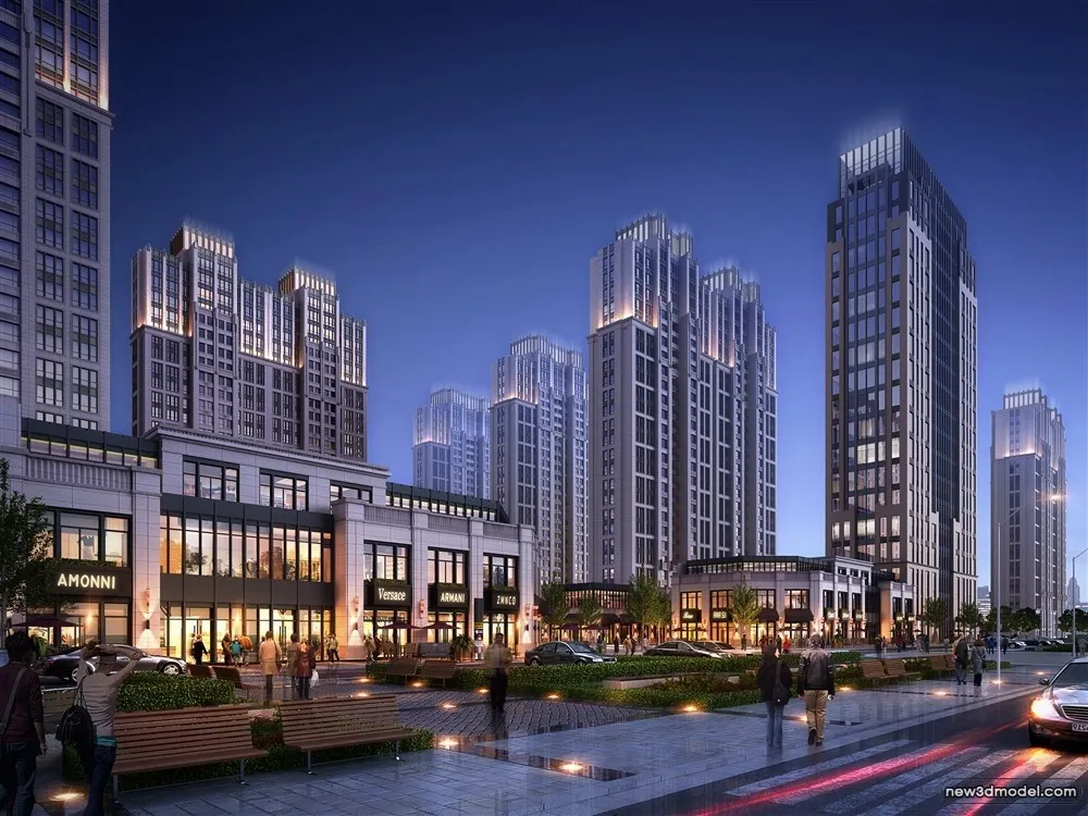 3D Models of Commercial Building - Exterior 3D Scenes - 094