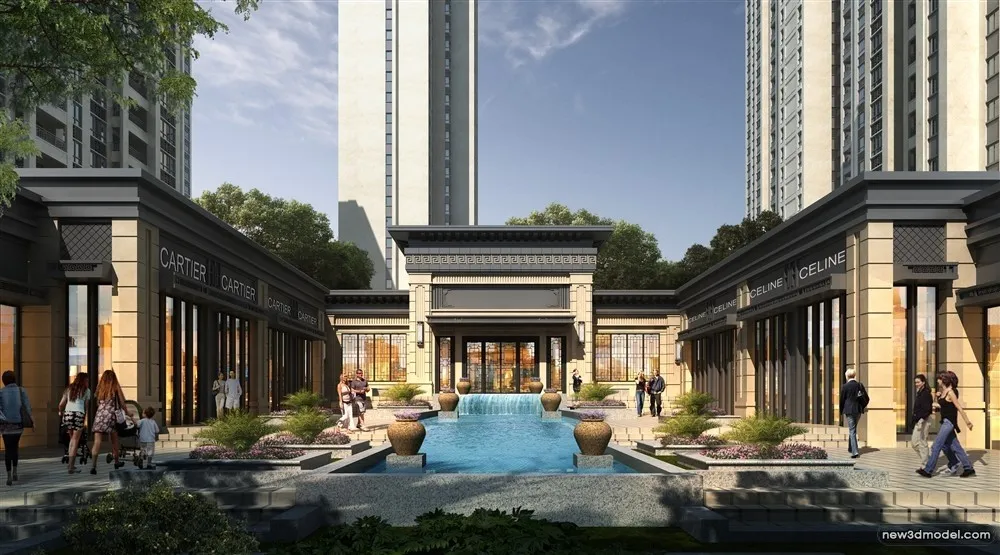 3D Models of Commercial Building - Exterior 3D Scenes - 095