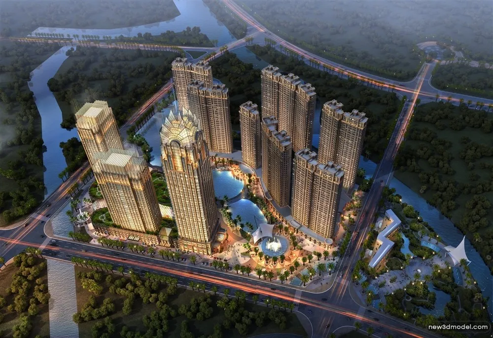 3D Models of Commercial Building - Exterior 3D Scenes - 1009