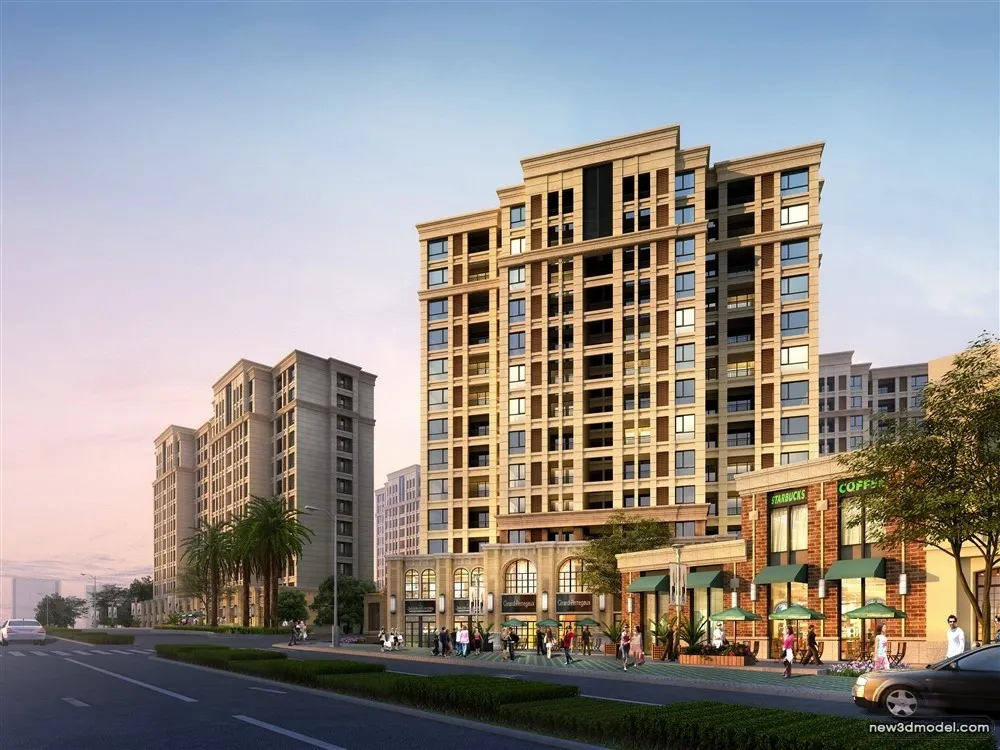 3D Models of Commercial Building - Exterior 3D Scenes - 1027