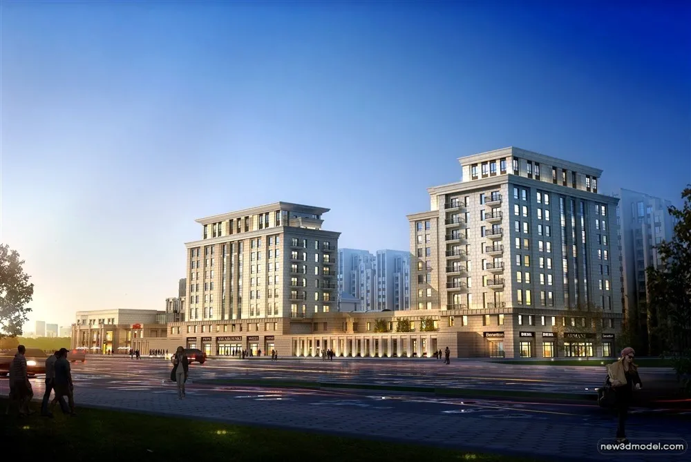 3D Models of Commercial Building - Exterior 3D Scenes - 1028