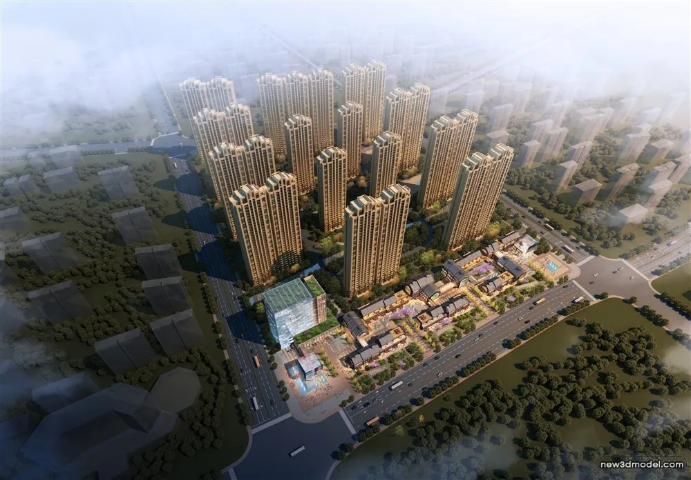 3D Models of Commercial Building - Exterior 3D Scenes - 1035