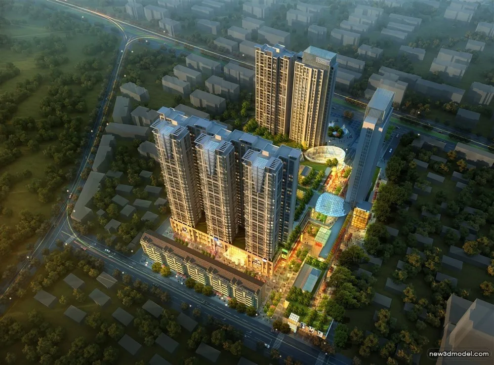 3D Models of Commercial Building - Exterior 3D Scenes - 1037