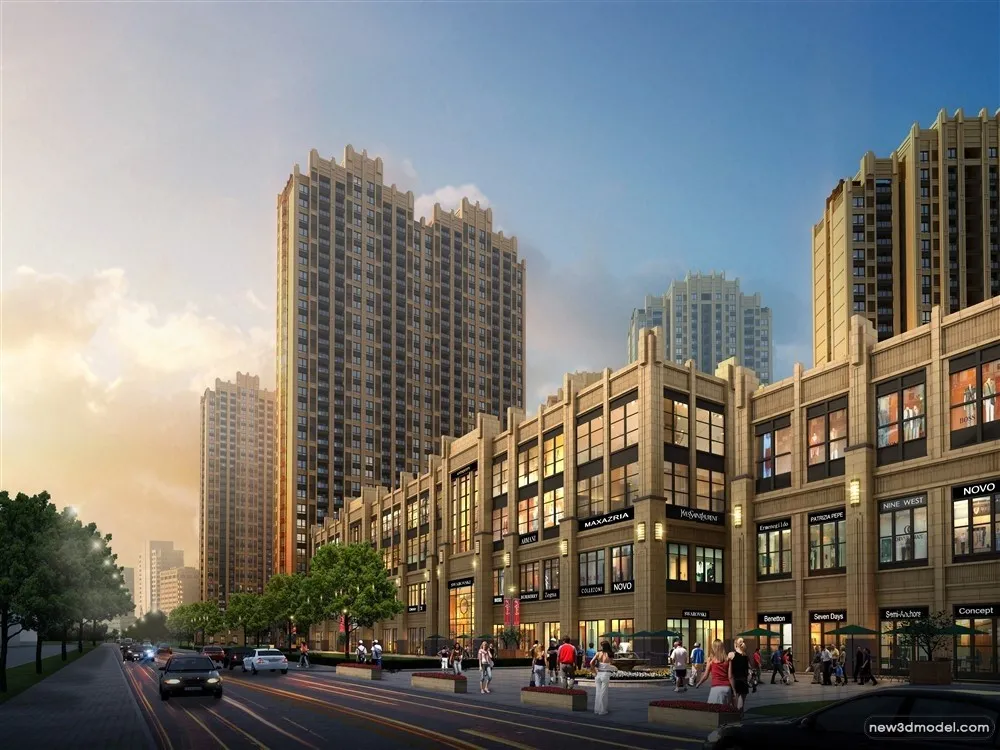 3D Models of Commercial Building - Exterior 3D Scenes - 1065