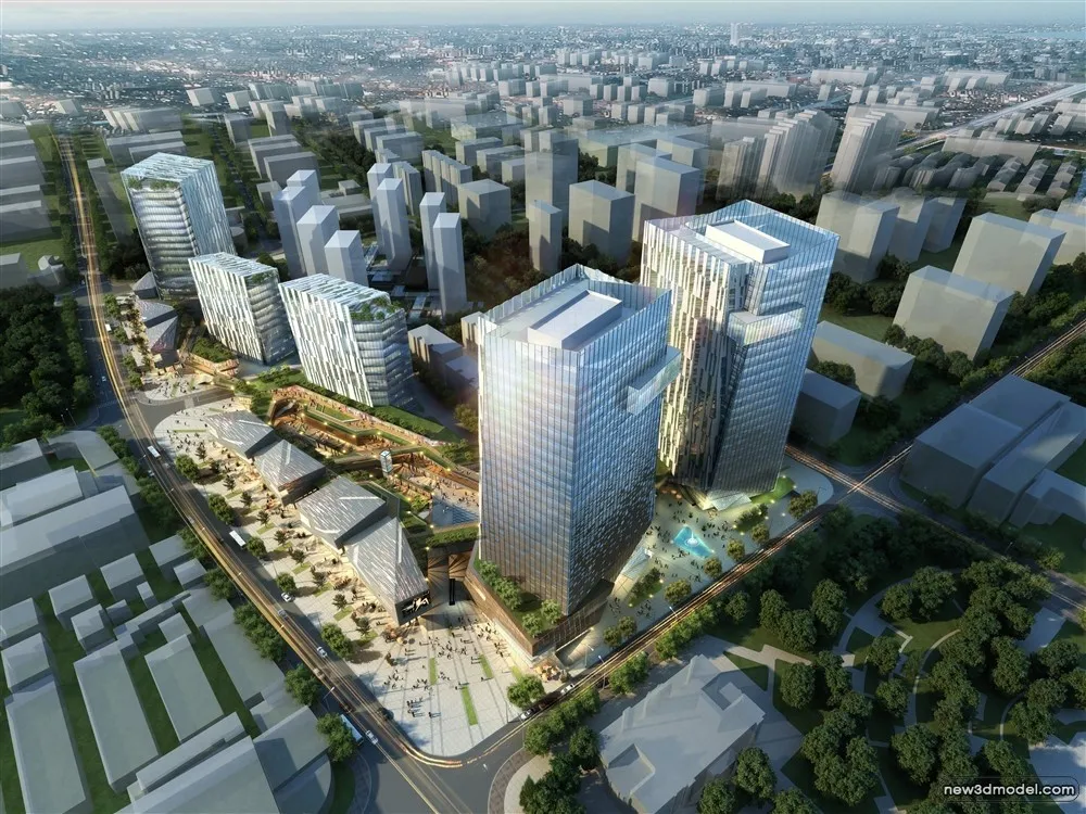 3D Models of Commercial Building - Exterior 3D Scenes - 1075