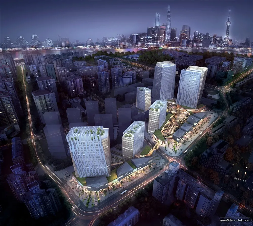 3D Models of Commercial Building - Exterior 3D Scenes - 1076