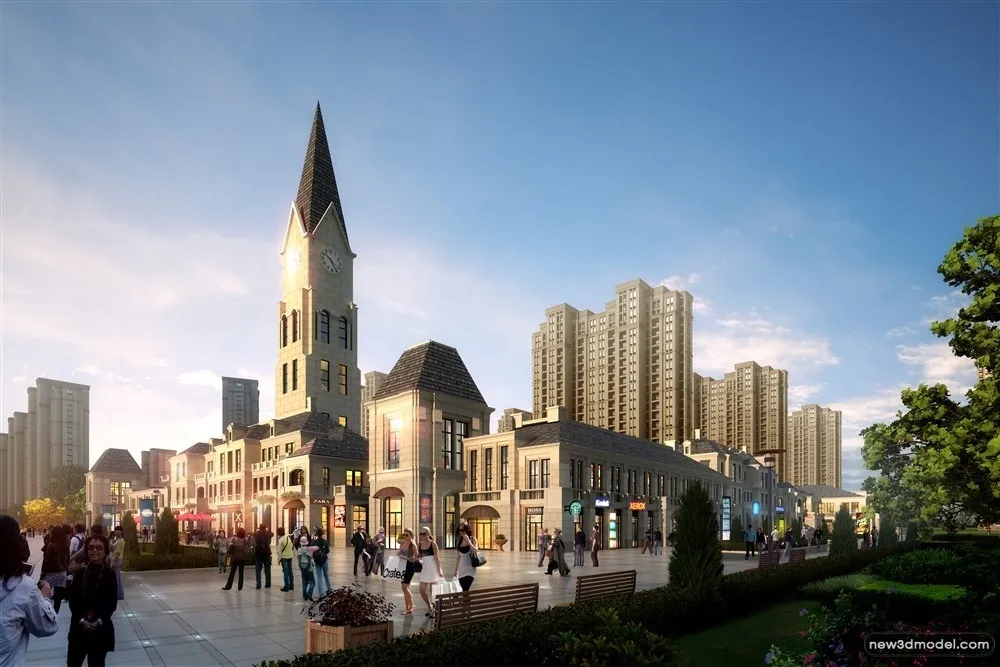 3D Models of Commercial Building - Exterior 3D Scenes - 1092