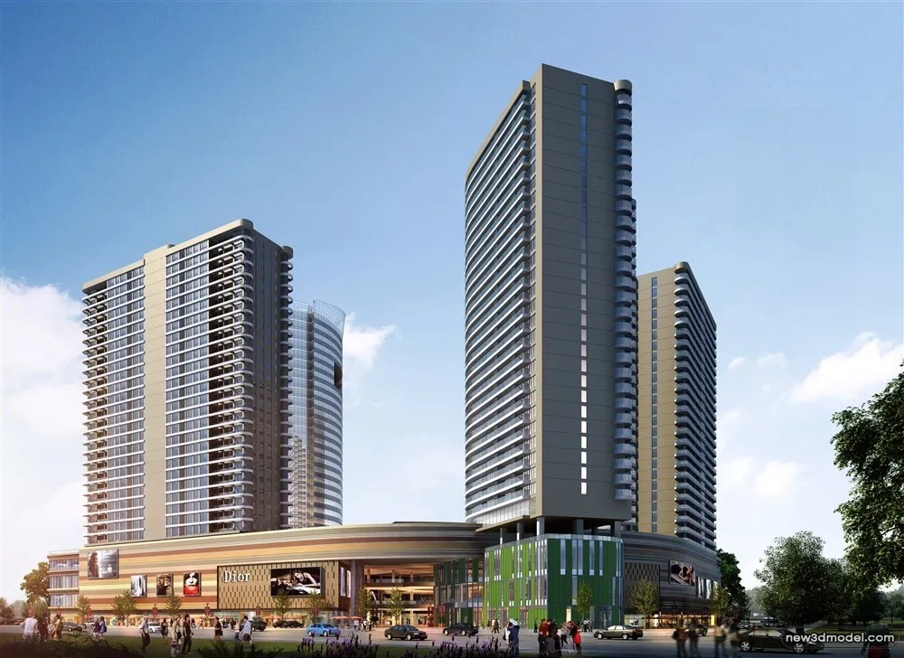 3D Models of Commercial Building - Exterior 3D Scenes - 1096