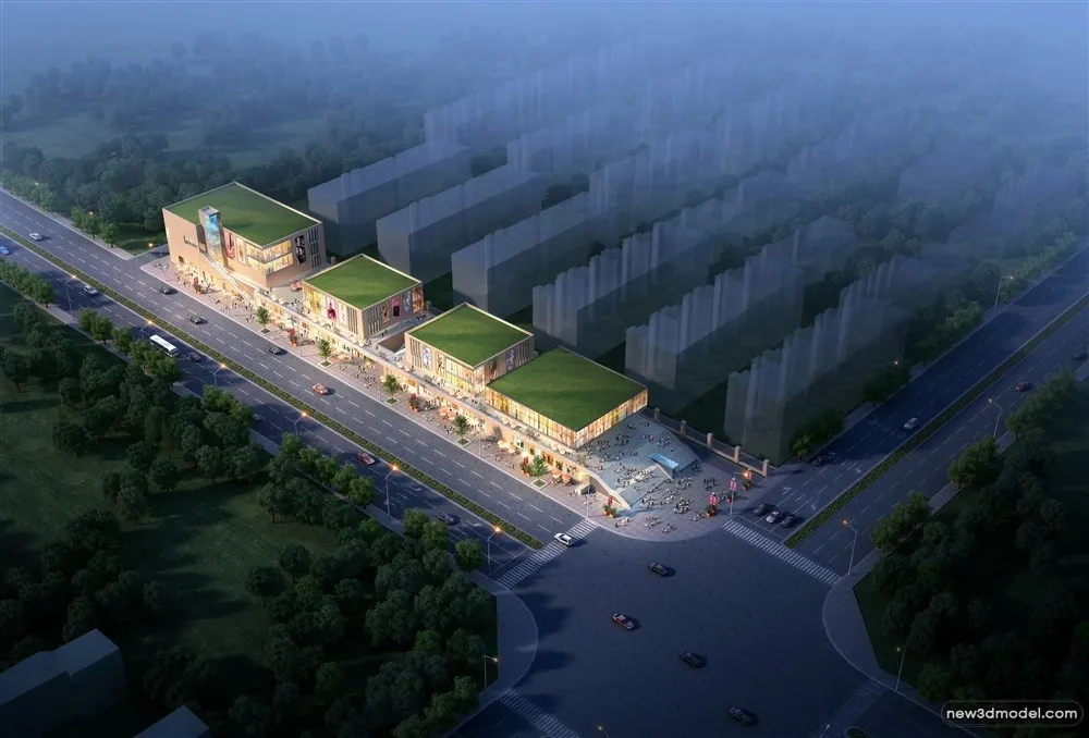 3D Models of Commercial Building - Exterior 3D Scenes - 1098