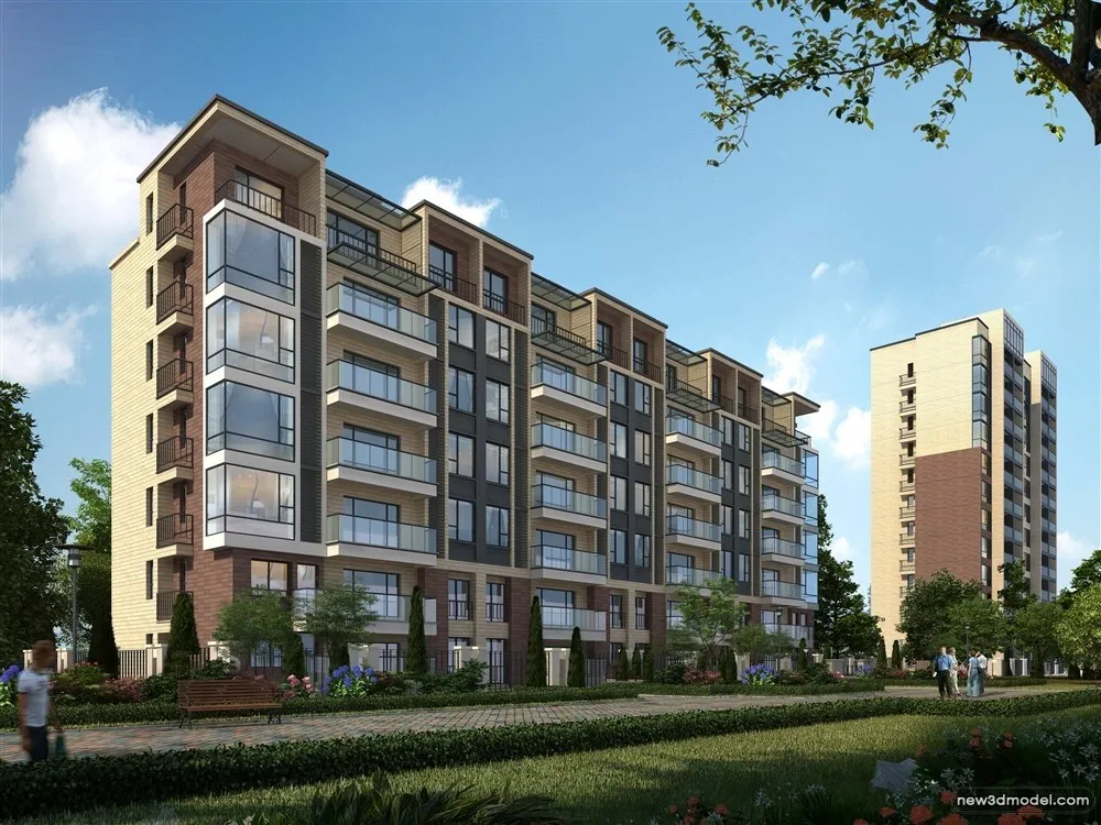 3D Models of Commercial Building - Exterior 3D Scenes - 1100