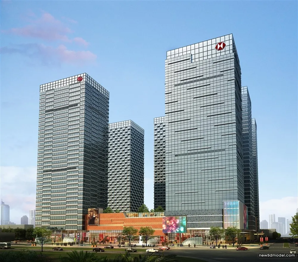 3D Models of Commercial Building - Exterior 3D Scenes - 1105