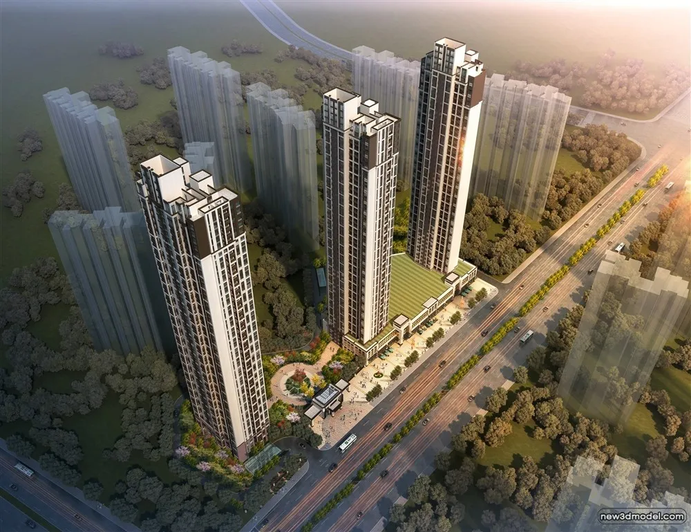 3D Models of Commercial Building - Exterior 3D Scenes - 192