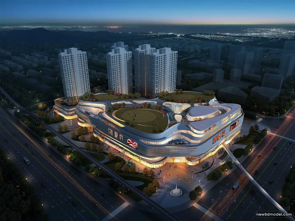 3D Models of Commercial Building - Exterior 3D Scenes - 194