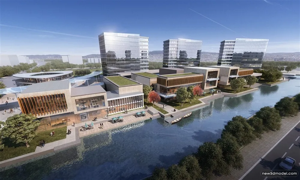 3D Models of Commercial Building - Exterior 3D Scenes - 204