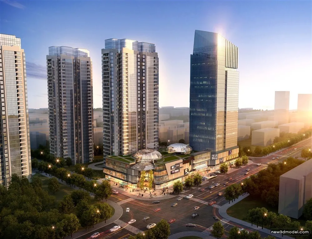 3D Models of Commercial Building - Exterior 3D Scenes - 207