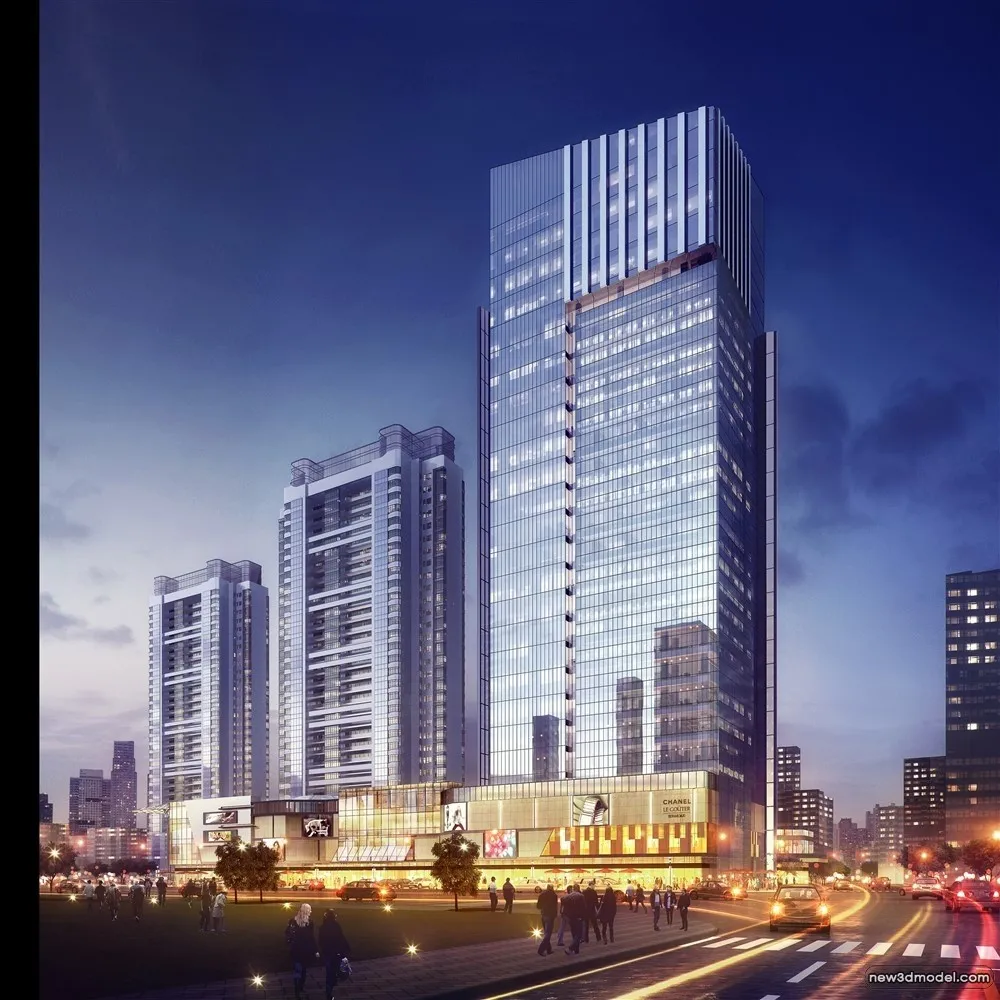 3D Models of Commercial Building - Exterior 3D Scenes - 208