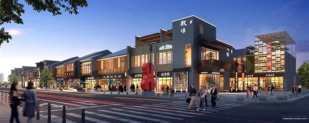 3D Models of Commercial Building - Exterior 3D Scenes - 217