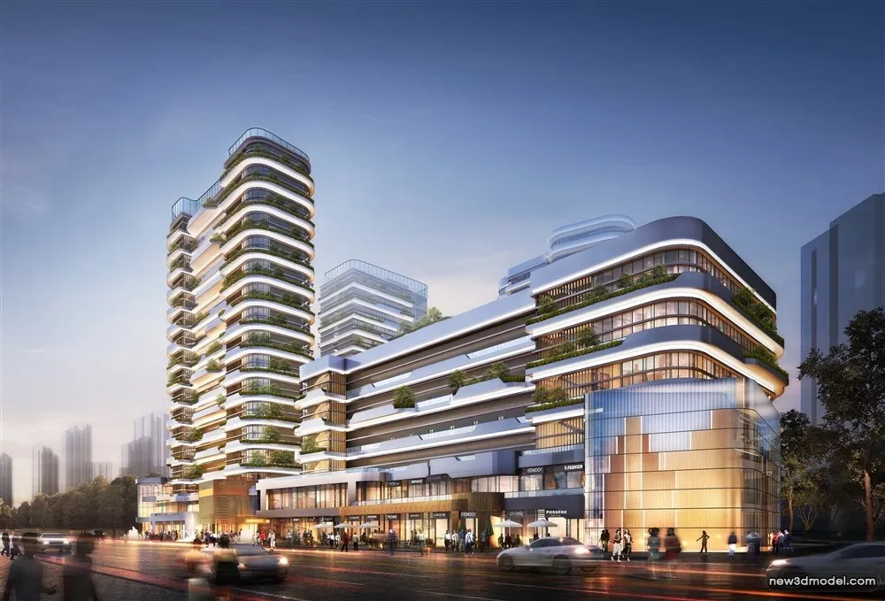 3D Models of Commercial Building - Exterior 3D Scenes - 230