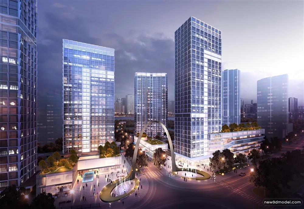 3D Models of Commercial Building - Exterior 3D Scenes - 255