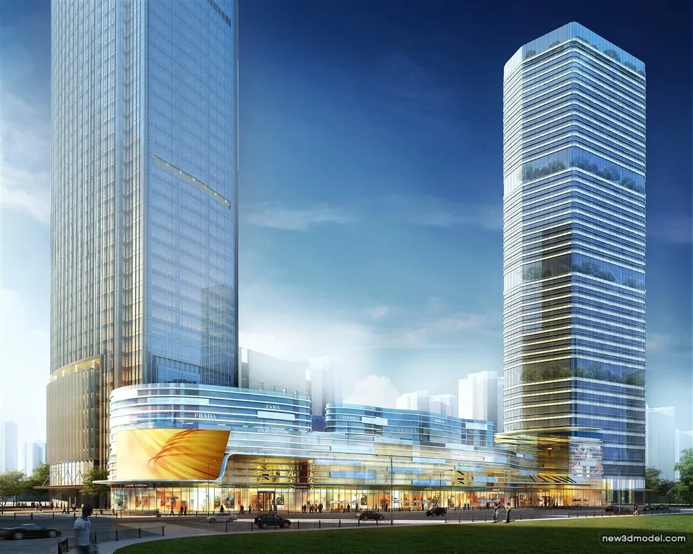 3D Models of Commercial Building - Exterior 3D Scenes - 330