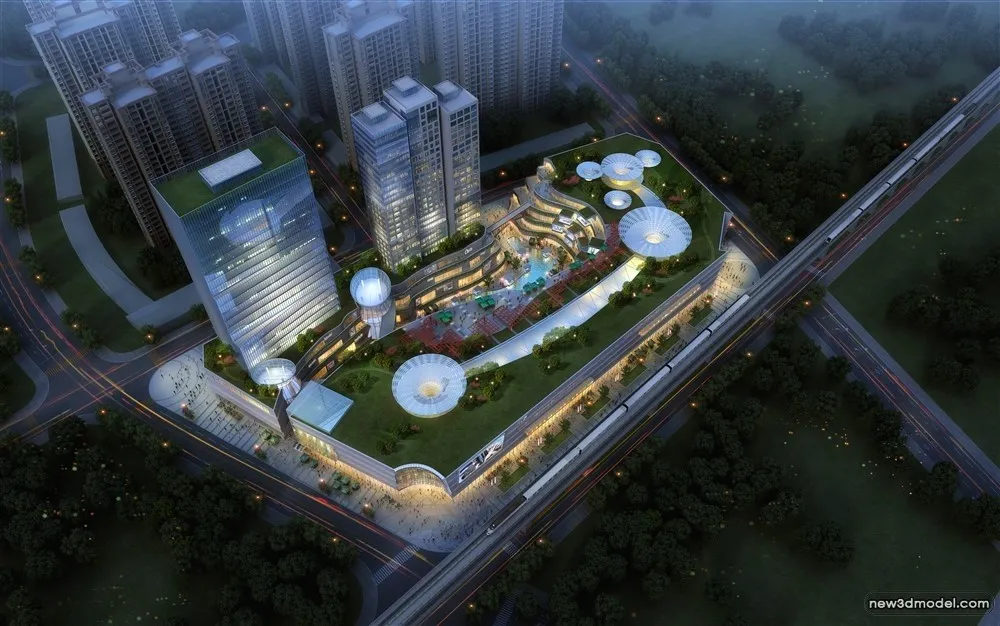 3D Models of Commercial Building - Exterior 3D Scenes - 345