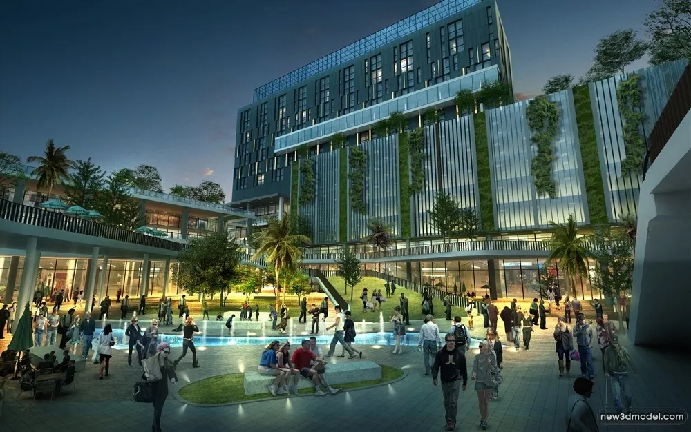 3D Models of Commercial Building - Exterior 3D Scenes - 354