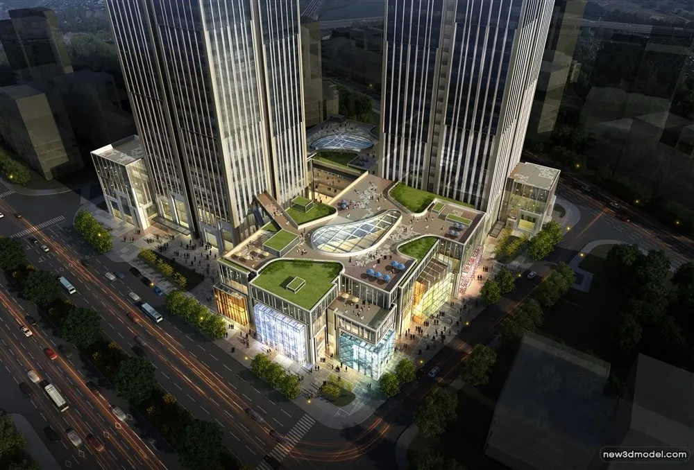 3D Models of Commercial Building - Exterior 3D Scenes - 396