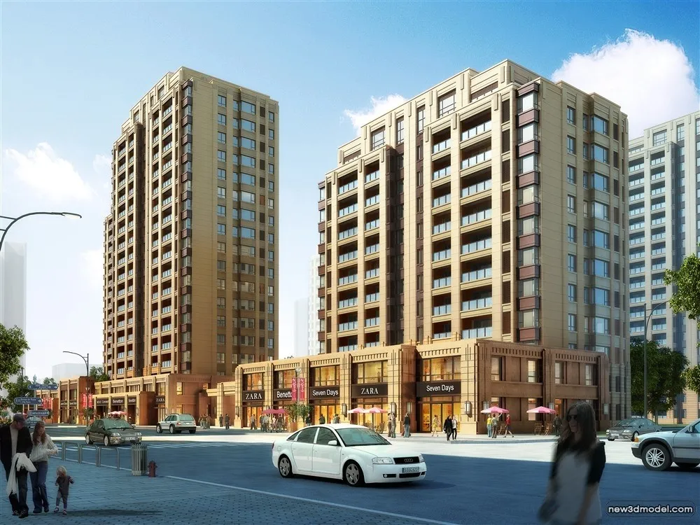 3D Models of Commercial Building - Exterior 3D Scenes - 401