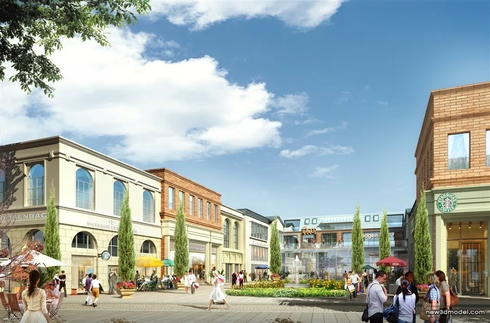 3D Models of Commercial Building - Exterior 3D Scenes - 405