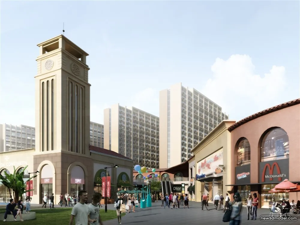 3D Models of Commercial Building - Exterior 3D Scenes - 406