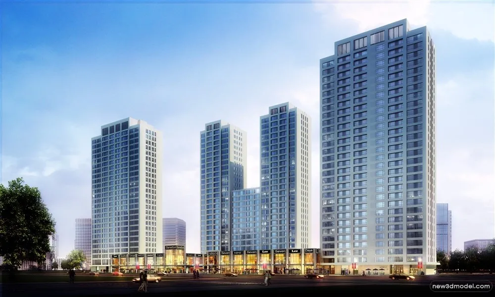 3D Models of Commercial Building - Exterior 3D Scenes - 410