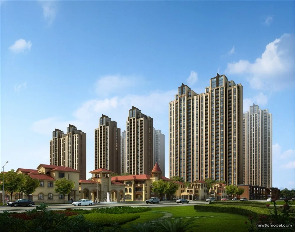 3D Models of Commercial Building - Exterior 3D Scenes - 424