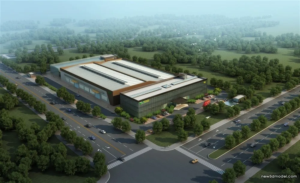 3D Models of Commercial Building - Exterior 3D Scenes - 444