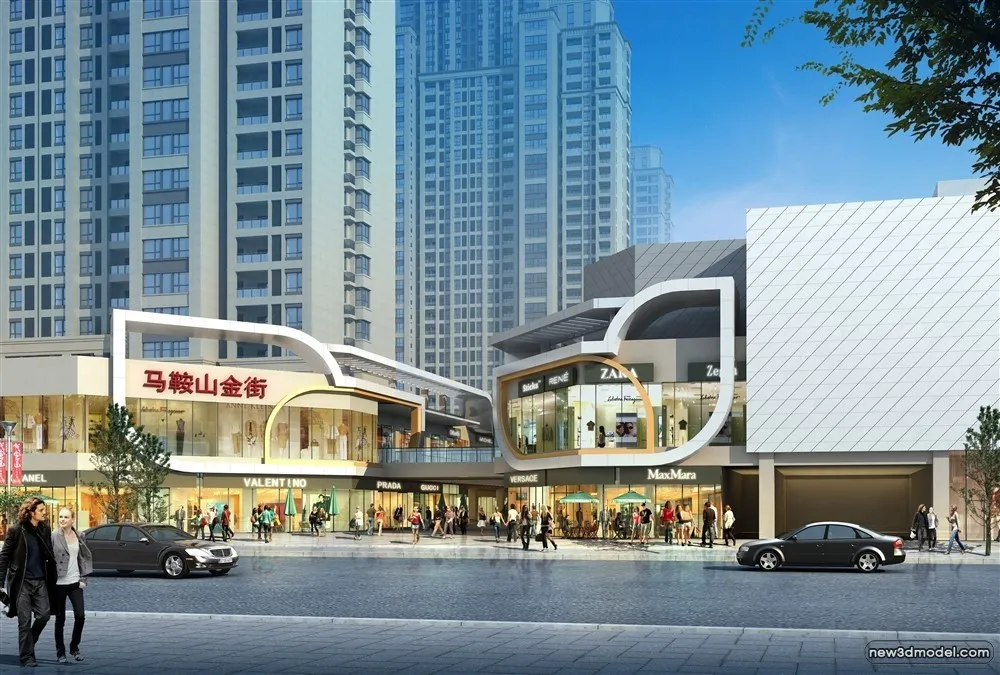 3D Models of Commercial Building - Exterior 3D Scenes - 473