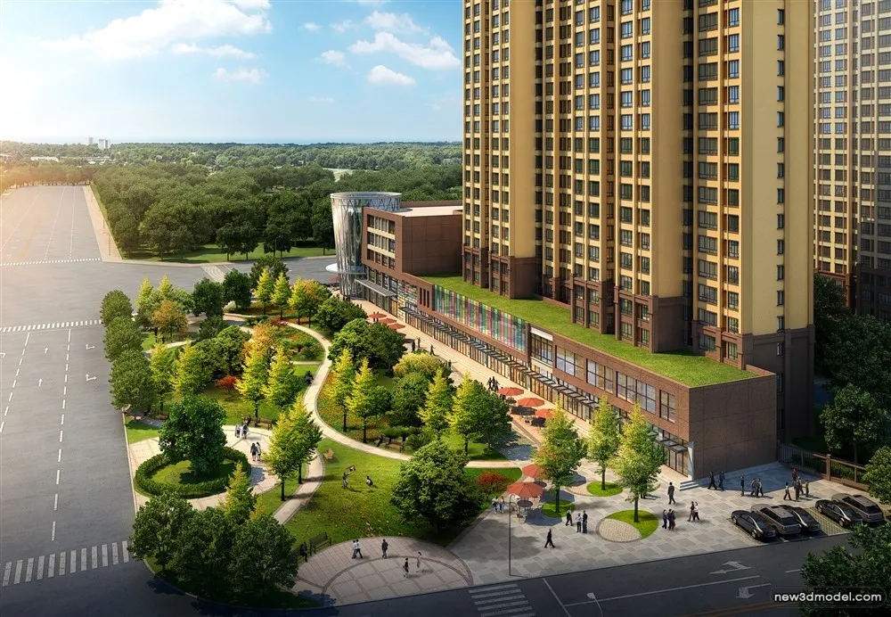 3D Models of Commercial Building - Exterior 3D Scenes - 480